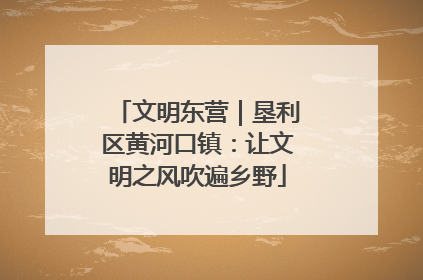 文明东营｜垦利区黄河口镇：让文明之风吹遍乡野