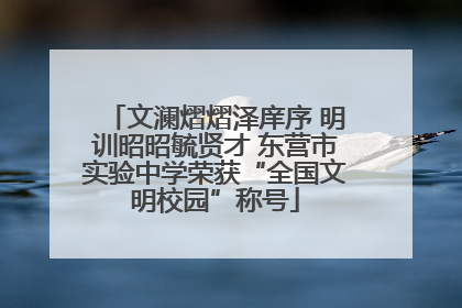 文澜熠熠泽庠序 明训昭昭毓贤才 东营市实验中学荣获“全国文明校园”称号