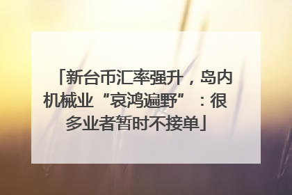 新台币汇率强升，岛内机械业“哀鸿遍野”：很多业者暂时不接单