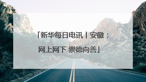 新华每日电讯丨安徽：网上网下 崇德向善