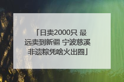 日卖2000只 最远卖到新疆 宁波慈溪非遗粽凭啥火出圈