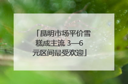 昆明市场平价雪糕成主流 3—6元区间最受欢迎