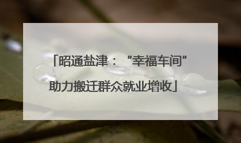 昭通盐津：“幸福车间”助力搬迁群众就业增收