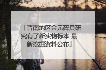 晋南地区金元葬具研究有了新实物标本 最新挖掘资料公布