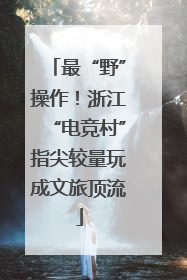 最“野”操作！浙江“电竞村”指尖较量玩成文旅顶流