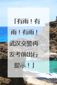 有雨！有雨！有雨！武汉交警再发考前出行提示！