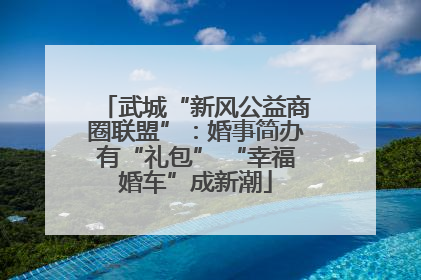 武城“新风公益商圈联盟”：婚事简办有“礼包” “幸福婚车”成新潮