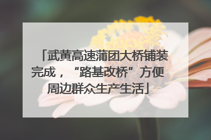 武黄高速蒲团大桥铺装完成，“路基改桥”方便周边群众生产生活