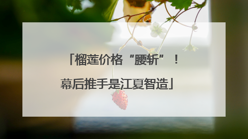 榴莲价格“腰斩”！幕后推手是江夏智造