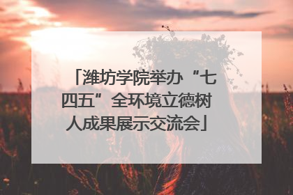 潍坊学院举办“七四五”全环境立德树人成果展示交流会