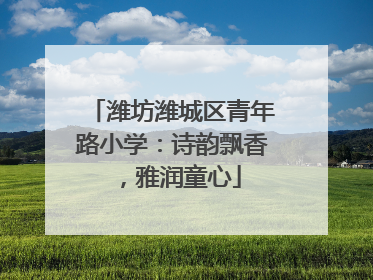 潍坊潍城区青年路小学：诗韵飘香，雅润童心