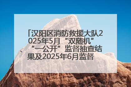 汉阳区消防救援大队2025年5月“双随机”、“一公开”监督抽查结果及2025年6月监督抽查任务公示