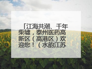 江海共潮、千年柴墟，泰州医药高新区（高港区）欢迎您！（水韵江苏“慢”游记）