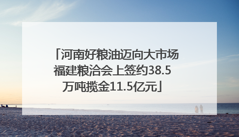 河南好粮油迈向大市场 福建粮洽会上签约38.5万吨揽金11.5亿元