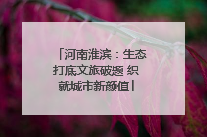 河南淮滨：生态打底文旅破题 织就城市新颜值