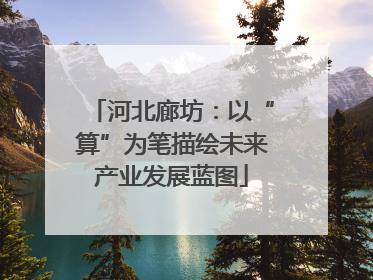 河北廊坊：以“算”为笔描绘未来产业发展蓝图