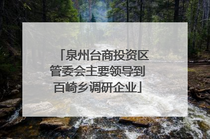泉州台商投资区管委会主要领导到百崎乡调研企业