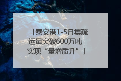 泰安港1-5月集疏运量突破600万吨 实现“量增质升”