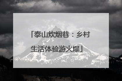 泰山炊烟巷：乡村生活体验游火爆