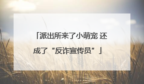 派出所来了小萌宠 还成了“反诈宣传员”