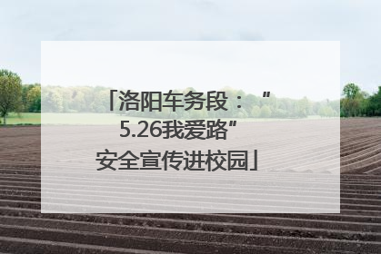 洛阳车务段：“5.26我爱路”安全宣传进校园