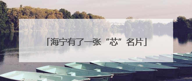 海宁有了一张“芯”名片