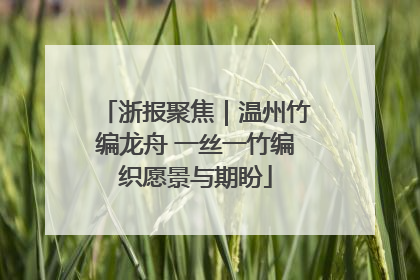 浙报聚焦｜温州竹编龙舟 一丝一竹编织愿景与期盼