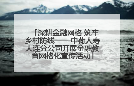 深耕金融网格 筑牢乡村防线——中荷人寿大连分公司开展金融教育网格化宣传活动