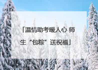 温情助考暖人心 师生“包粽”送祝福