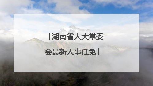 湖南省人大常委会最新人事任免