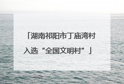 湖南祁阳市丁庙湾村入选“全国文明村”