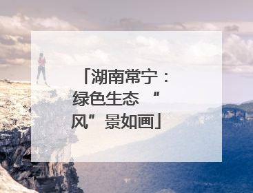 湖南常宁：绿色生态 “风”景如画