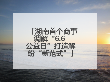 湖南首个商事调解“6.6 公益日”打造解纷“新范式”