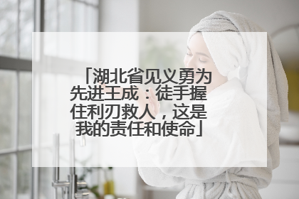 湖北省见义勇为先进王成：徒手握住利刃救人，这是我的责任和使命