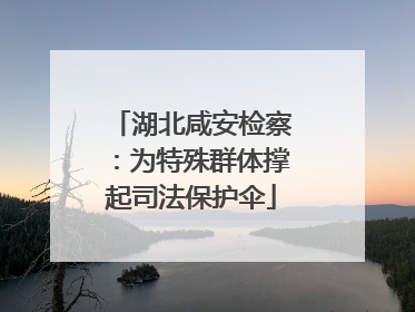 湖北咸安检察：为特殊群体撑起司法保护伞