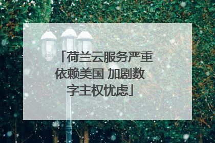 荷兰云服务严重依赖美国 加剧数字主权忧虑