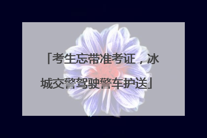 考生忘带准考证，冰城交警驾驶警车护送
