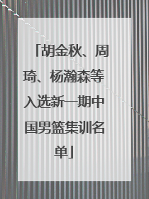 胡金秋、周琦、杨瀚森等入选新一期中国男篮集训名单