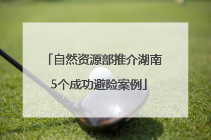 自然资源部推介湖南5个成功避险案例