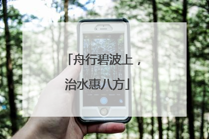 舟行碧波上，治水惠八方