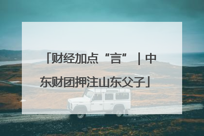 财经加点“言”｜中东财团押注山东父子
