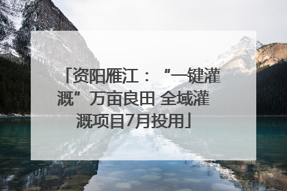 资阳雁江：“一键灌溉”万亩良田 全域灌溉项目7月投用