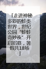 走进神秘多彩的蛙类世界，世纪公园“蛙蛙奇妙夜”开启招募，暑假共18场