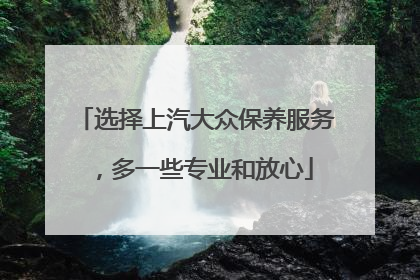 选择上汽大众保养服务，多一些专业和放心