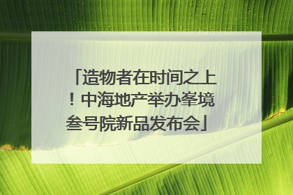 造物者在时间之上！中海地产举办峯境叁号院新品发布会