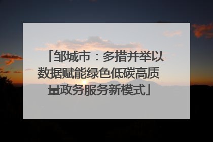 邹城市：多措并举以数据赋能绿色低碳高质量政务服务新模式