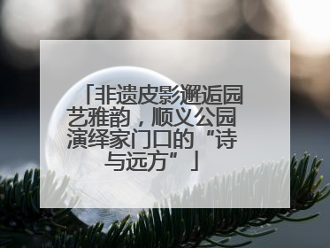 非遗皮影邂逅园艺雅韵，顺义公园演绎家门口的“诗与远方”