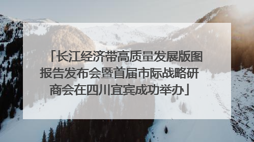 长江经济带高质量发展版图报告发布会暨首届市际战略研商会在四川宜宾成功举办