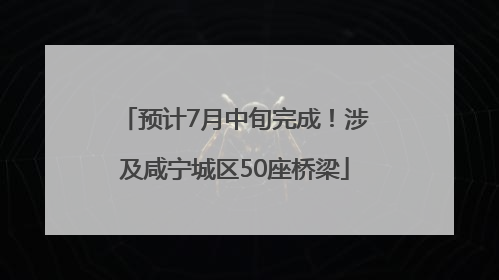预计7月中旬完成！涉及咸宁城区50座桥梁