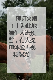 预订火爆！上海此地端午人流预警，有人提前体验！视频曝光